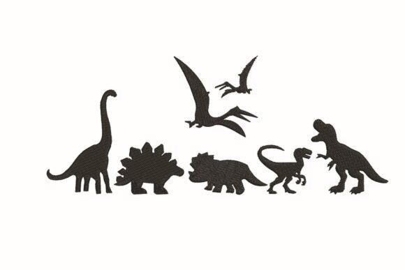 Dinosaur Silhouette Machine Embroidery