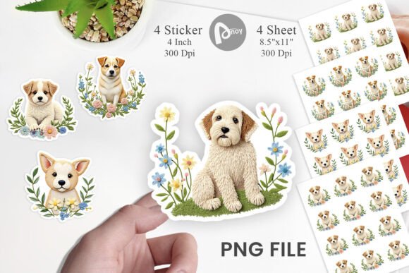 Dog Embroidery Sticker for Seasonal Creations