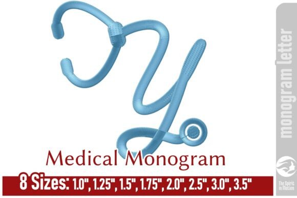 Medical Embroidery Monogram Letter - Y