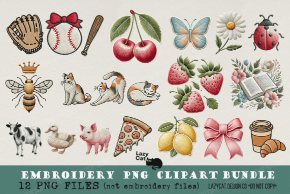 Reviewing the Embroidery PNG Clipart Bundle for Holiday Projects
