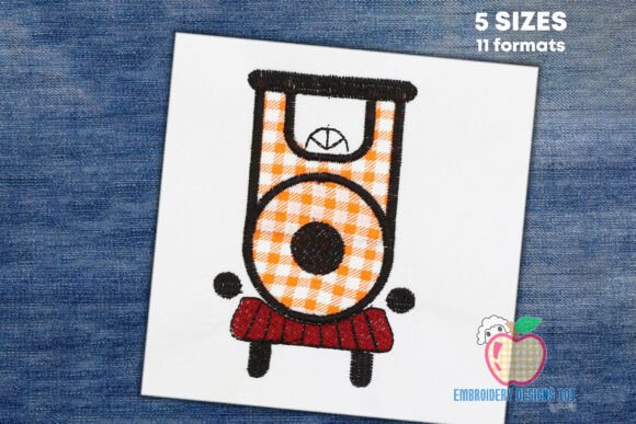 Simple Train Engine Applique Embroidery Review