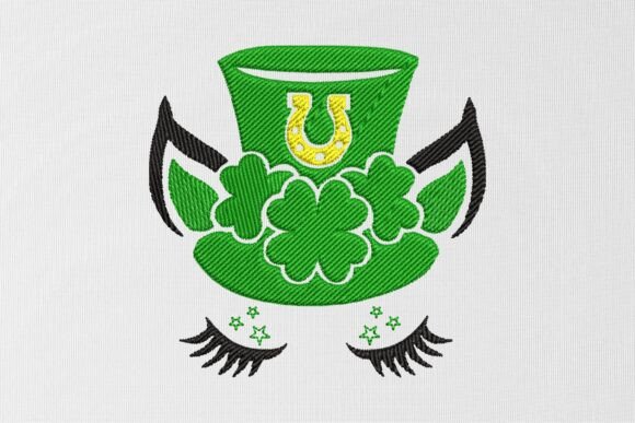 St Patrick s Unicorn Face Embroidery Des