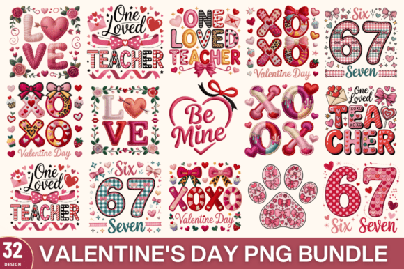Valentine s Day Embroidery PNG Bundle Review